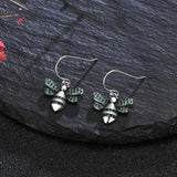 Green Zircon Bee Drop Earring 925 Sterling Silver Earrings for Women