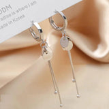 Foxanry Silver Tassel Earrings for Women Wedding Jewelry