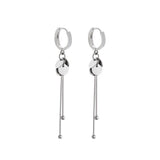 Foxanry Silver Tassel Earrings for Women Wedding Jewelry