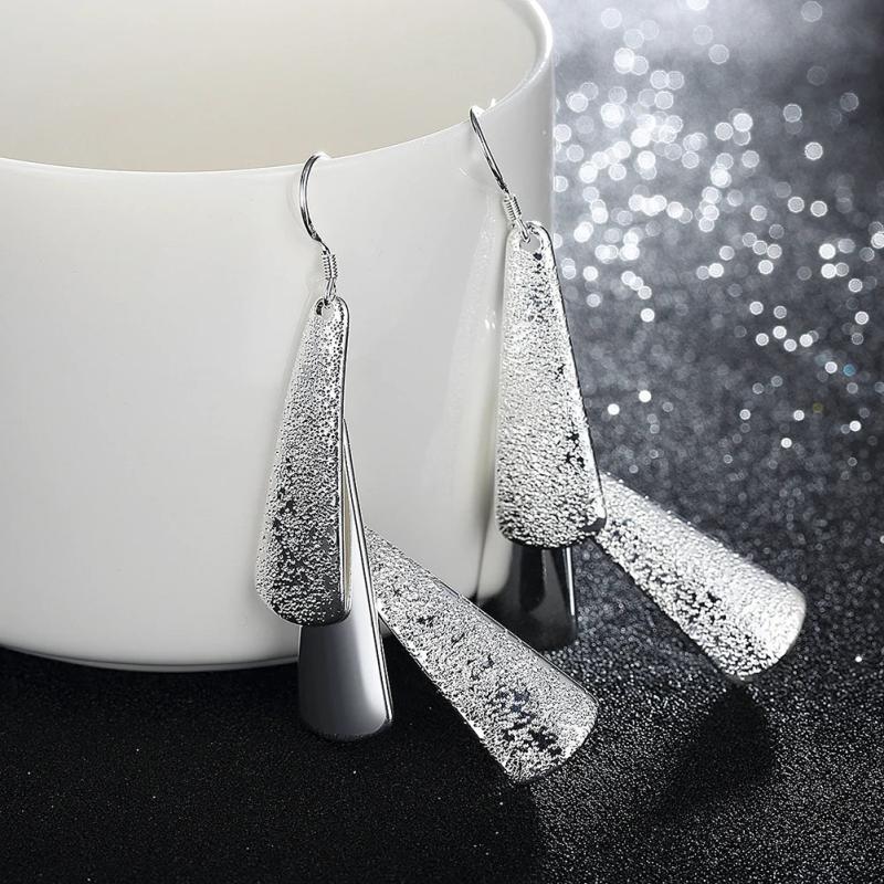 925 Silver Wedding Dangle Earrings Engagement Party Jewelry