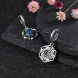 925 Silver Kyanite Hoop Earrings Moonstone Drops