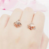 Vintage 14K Rose Plated Crystal Fringe Earrings