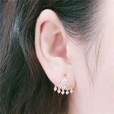 Vintage 14K Rose Plated Crystal Fringe Earrings