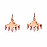 Vintage 14K Rose Plated Crystal Fringe Earrings