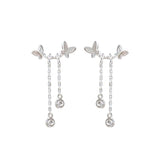 Butterfly Drop Earrings 925 Silver Sweet Irregular Earrings Gift
