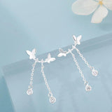 Butterfly Drop Earrings 925 Silver Sweet Irregular Earrings Gift