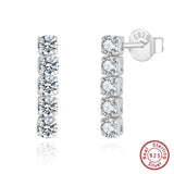 Sterling Silver Dangle Chain Tennis Earrings for Women SE396