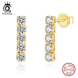 Sterling Silver Dangle Chain Tennis Earrings for Women SE396