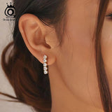 Sterling Silver Dangle Chain Tennis Earrings for Women SE396