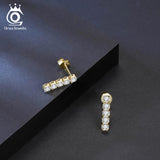 Sterling Silver Dangle Chain Tennis Earrings for Women SE396