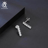 Sterling Silver Dangle Chain Tennis Earrings for Women SE396