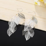 925 Silver Leaf Earrings Woman Glamour Jewelry Gift