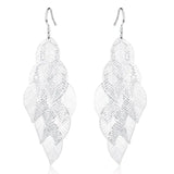 925 Silver Leaf Earrings Woman Glamour Jewelry Gift