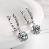 Square Shape Drop Earrings Bridal Wedding Jewelry Dangle Earring