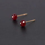 Unique Natural Silver Ruby Earrings Chinese Retro Ladies Jewelry