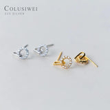 Colusiwei Sterling Silver Round CZ Earrings for Women