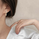 925 Sterling Silver Love Tassel Asymmetric Micro-inlaid Earrings
