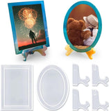 4PCS Square Oval Shapes Photo Frame Epoxy Mold DIY Craft Resin Decorative Mold