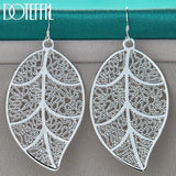 925 Silver Leaf Drop Earring Women Wedding Engagement Jewelry Gift Christmas