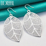 925 Silver Leaf Drop Earring Women Wedding Engagement Jewelry Gift Christmas
