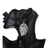 925 Silver Leaf Drop Earring Women Wedding Engagement Jewelry Gift Christmas