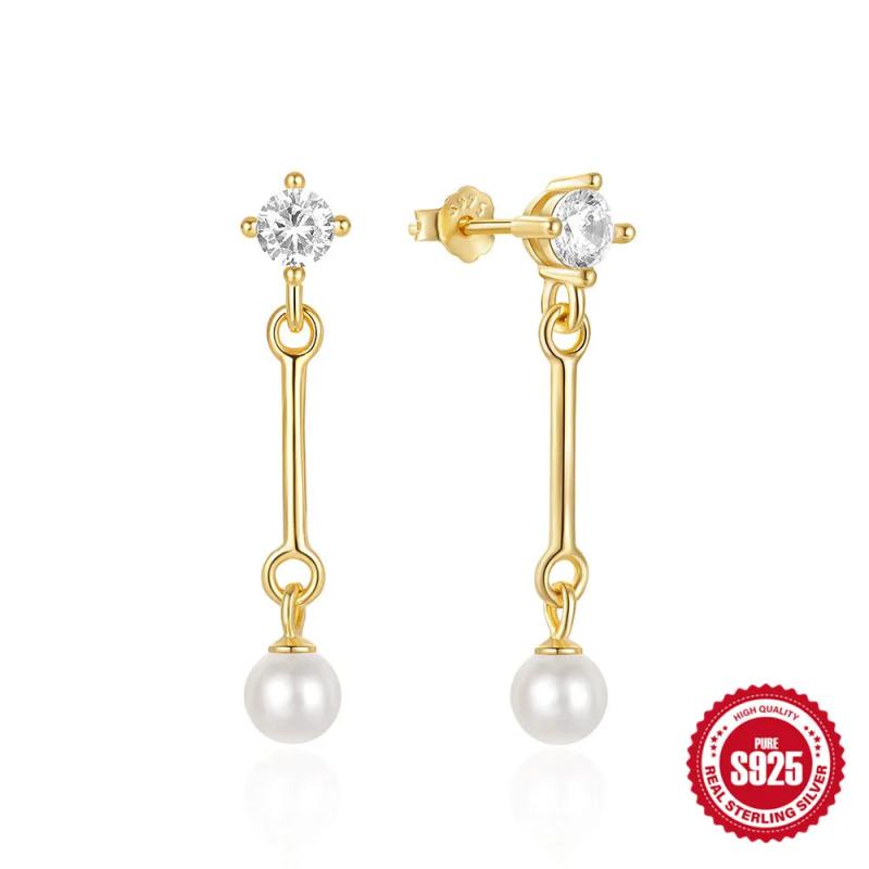 Crystal Tassels 925 Silver Earrings Drop Fine Jewelry Wedding Party 18K Aretes