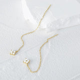 Crystal Tassels 925 Silver Earrings Drop Fine Jewelry Wedding Party 18K Aretes
