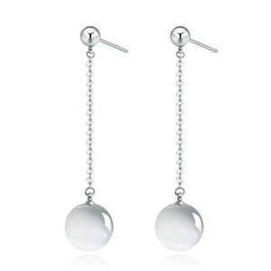 Sterling Silver Crystal Ball Chain Earrings for Women Party