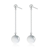 Sterling Silver Crystal Ball Chain Earrings for Women Party