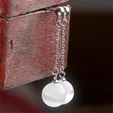 Sterling Silver Crystal Ball Chain Earrings for Women Party