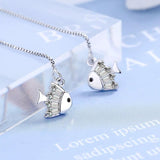 925 Silver Tassel Crystal Fish Drop Earrings for Women Wedding Party