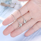 925 Silver Tassel Crystal Fish Drop Earrings for Women Wedding Party