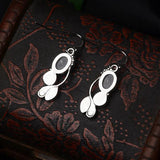 Vintage 100% Silver Moonstone Drop Earrings For Women