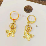18K Butterfly Tassel Earrings Women's Jewelry