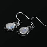 Moonstone 925 Silver Dangle Earrings Women Jewelry Gift