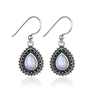 Moonstone Earrings 925 Silver Pendant Vintage Fine Jewelry