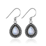 Moonstone Earrings 925 Silver Pendant Vintage Fine Jewelry