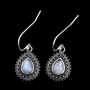 Moonstone Earrings 925 Silver Pendant Vintage Fine Jewelry