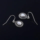 Moonstone Earrings 925 Silver Pendant Vintage Fine Jewelry