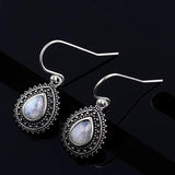 Moonstone Earrings 925 Silver Pendant Vintage Fine Jewelry