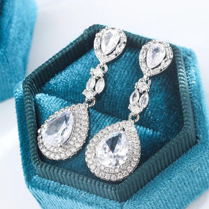 Hot Drop-shaped Cubic Zirconia Pendant Earrings