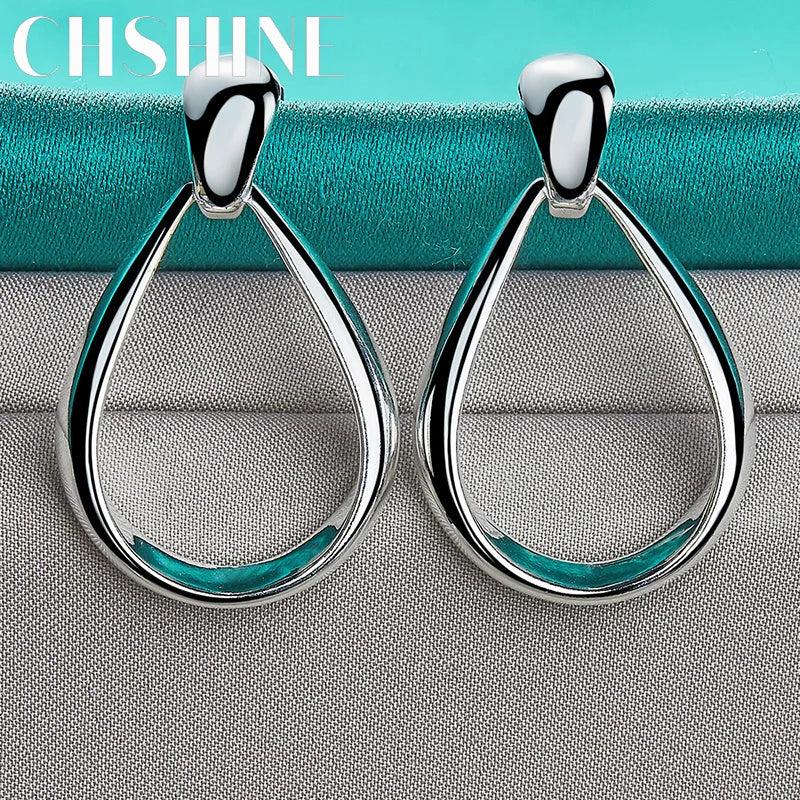 925 Silver Water Drop Earrings for Banquet Party