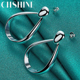 925 Silver Water Drop Earrings for Banquet Party