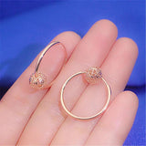 Purple Hoop Earrings for Women Geometric Hollow Jewelry