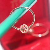 Purple Hoop Earrings for Women Geometric Hollow Jewelry