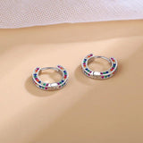 925 Silver Zircon Geometric Earring for Women Girl - Jewelry Gift
