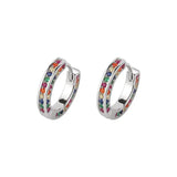 925 Silver Zircon Geometric Earring for Women Girl - Jewelry Gift