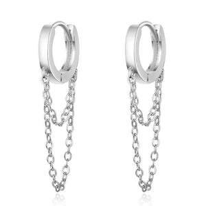 925 Silver Zircon Inlaid Hoop Earrings for Women
