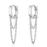 925 Silver Zircon Inlaid Hoop Earrings for Women