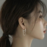 925 Silver Zircon Inlaid Hoop Earrings for Women